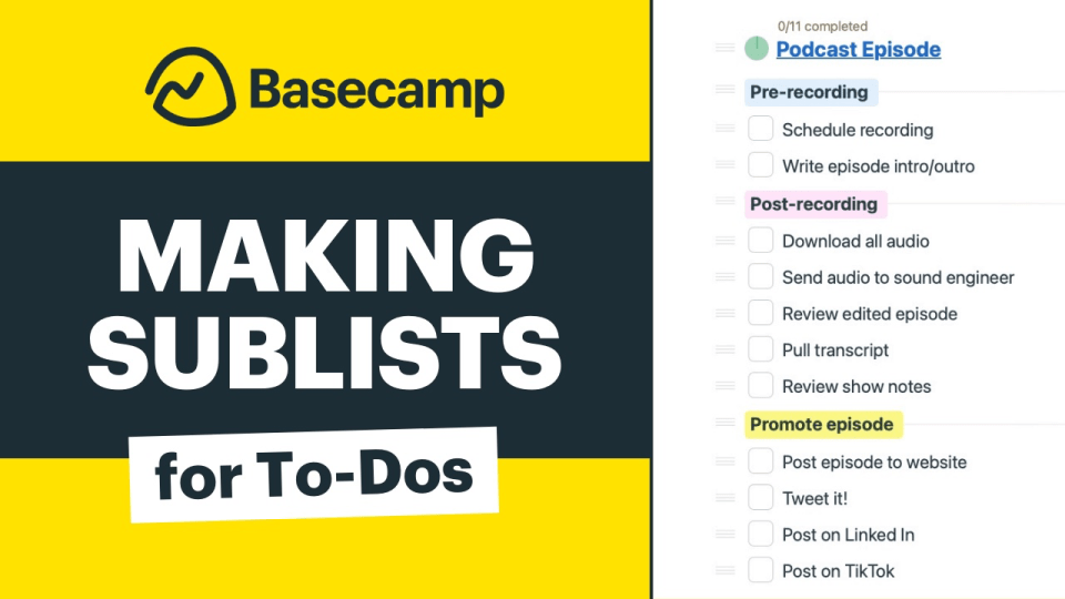 Grouping To-dos in Basecamp