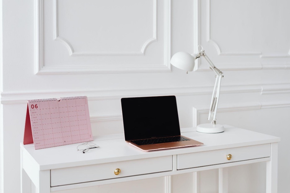 Use an entryway table instead of a traditional desk when you have limited home office space for remote work.