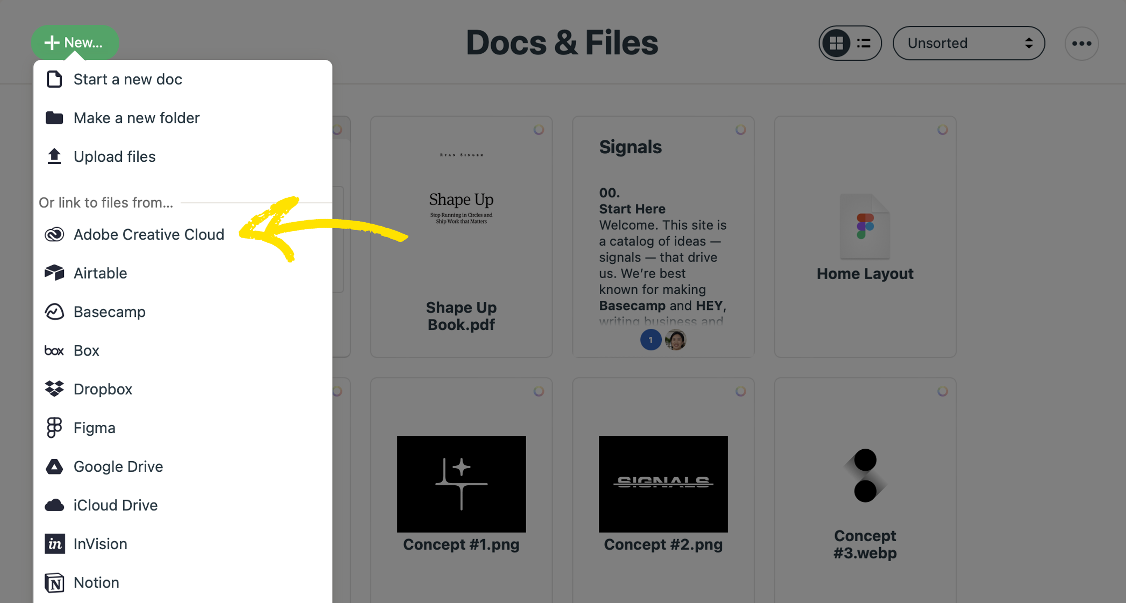 Using Basecamp project management software's Docs & Files feature, you can link up a dozen resources directly inside your project.