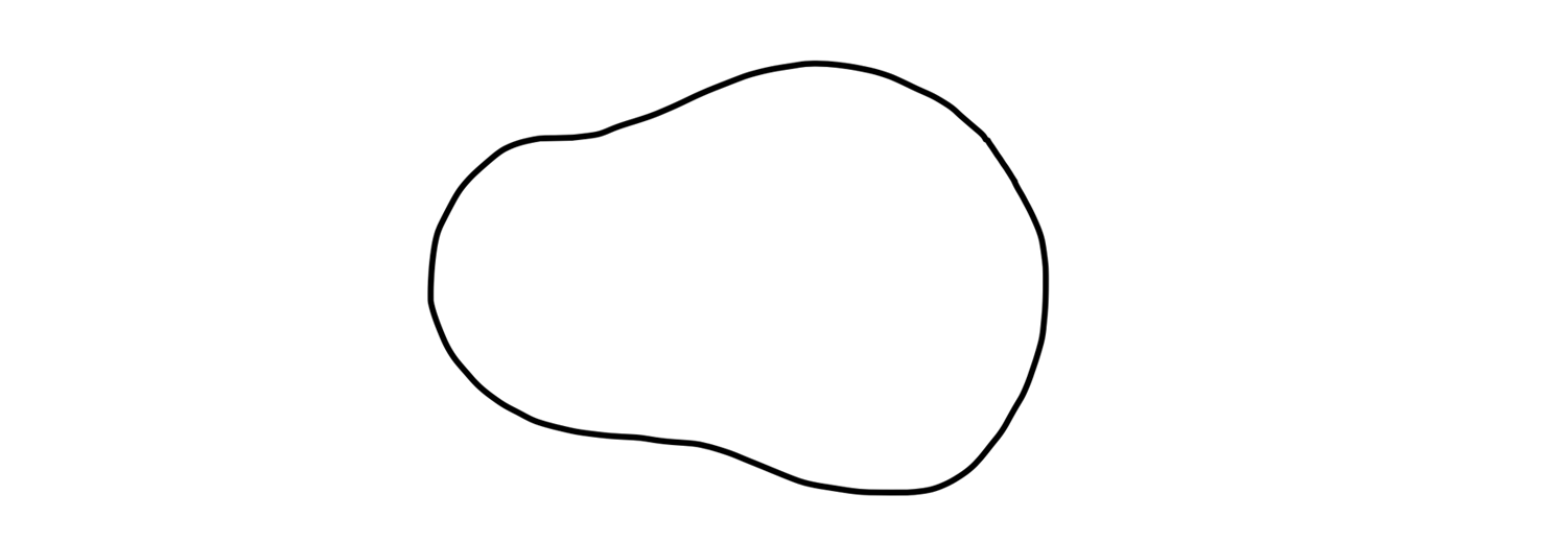 Drawing: an enclosed vaguely circular outline with nothing inside.