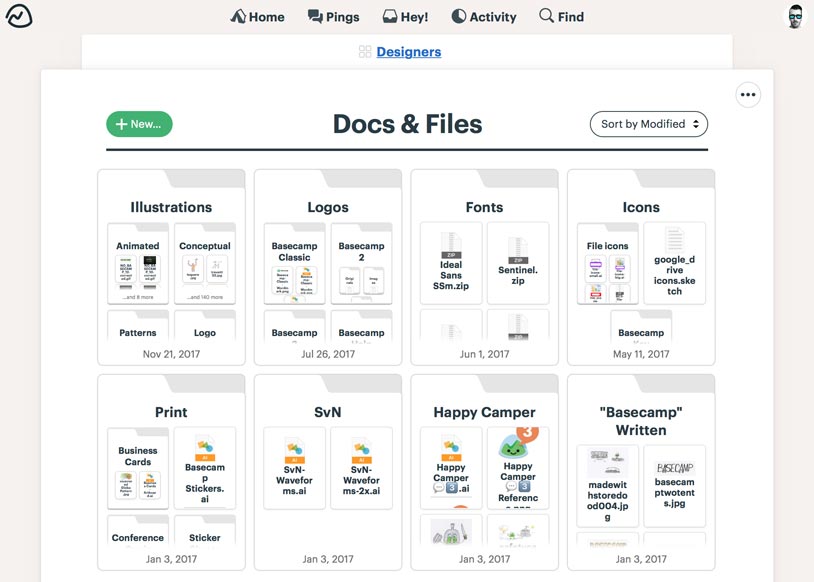 Docs and files in Basecamp