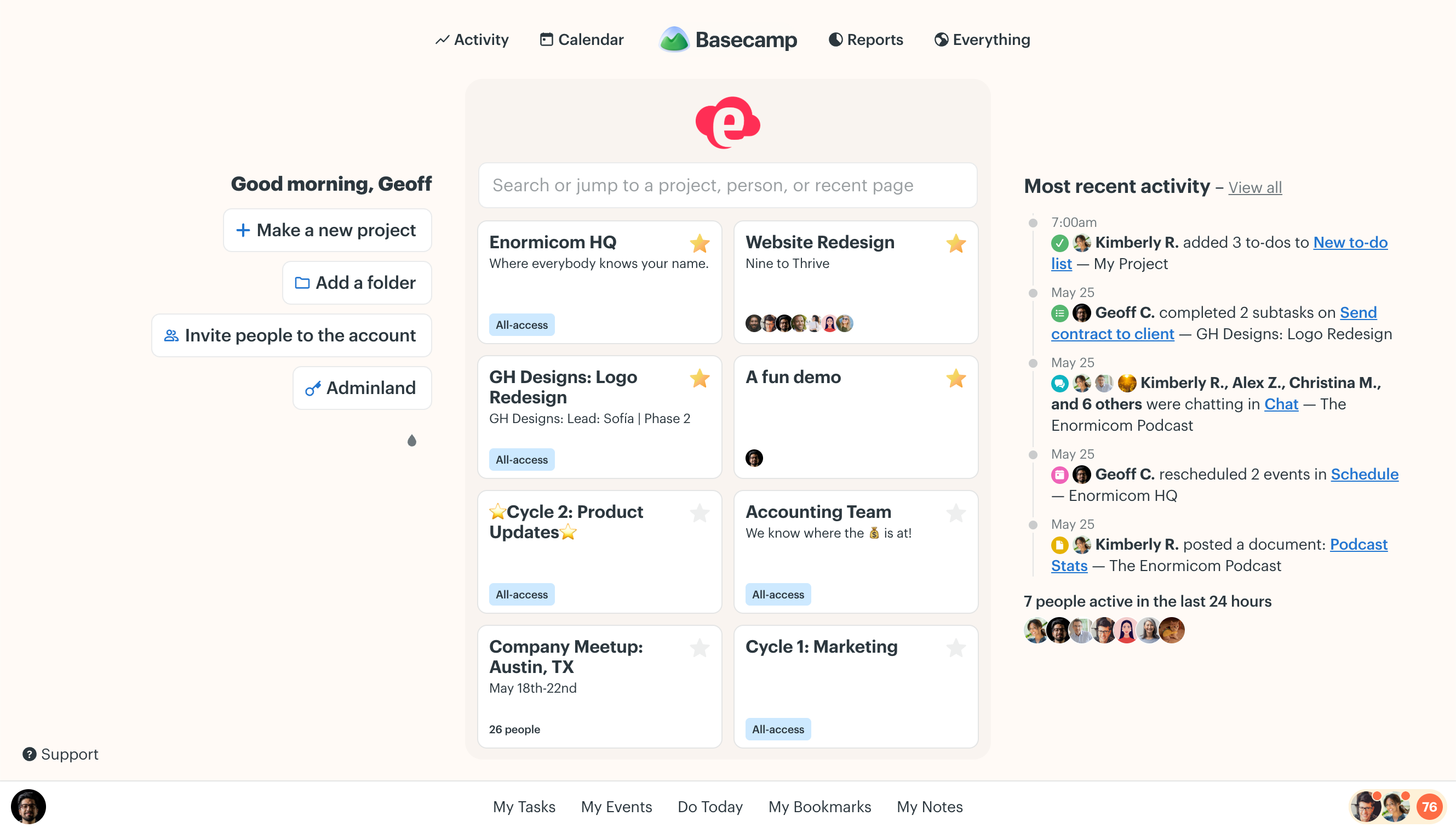 A new action-oriented home screen