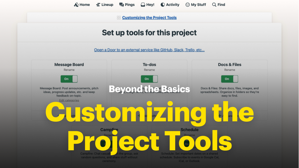 Customizing Project Tools